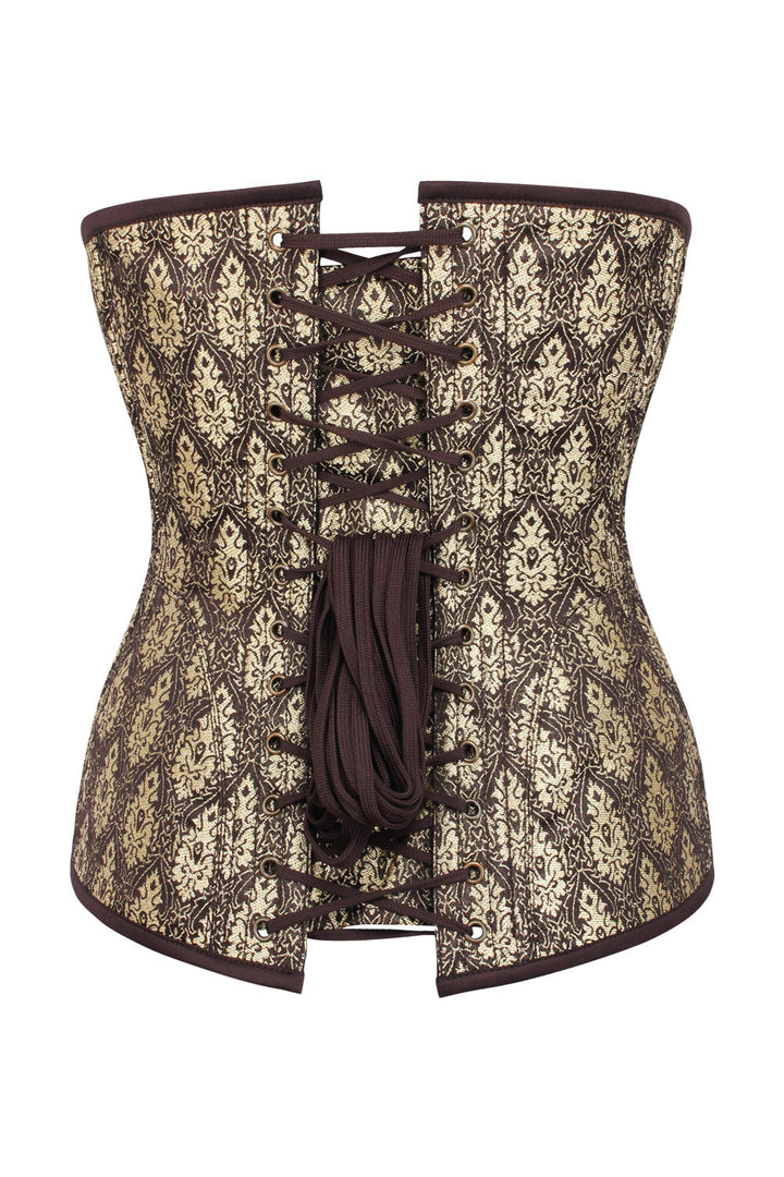 Orchid Coffee Gold Brocade Waist Training Corset