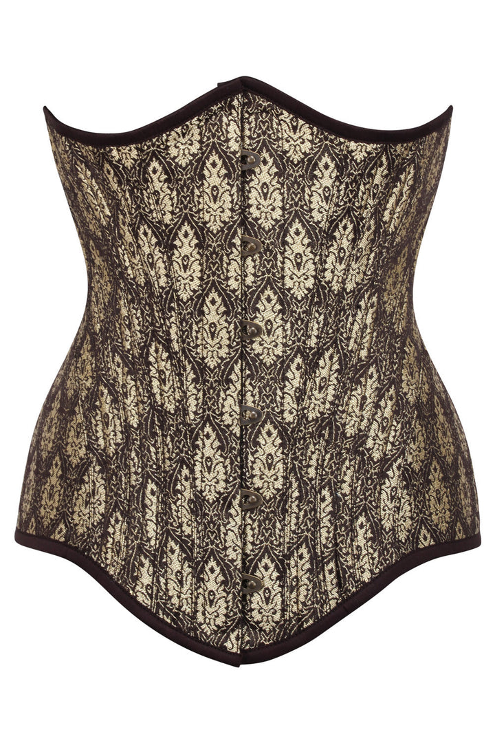 Orchid Coffee Gold Brocade Waist Training Corset