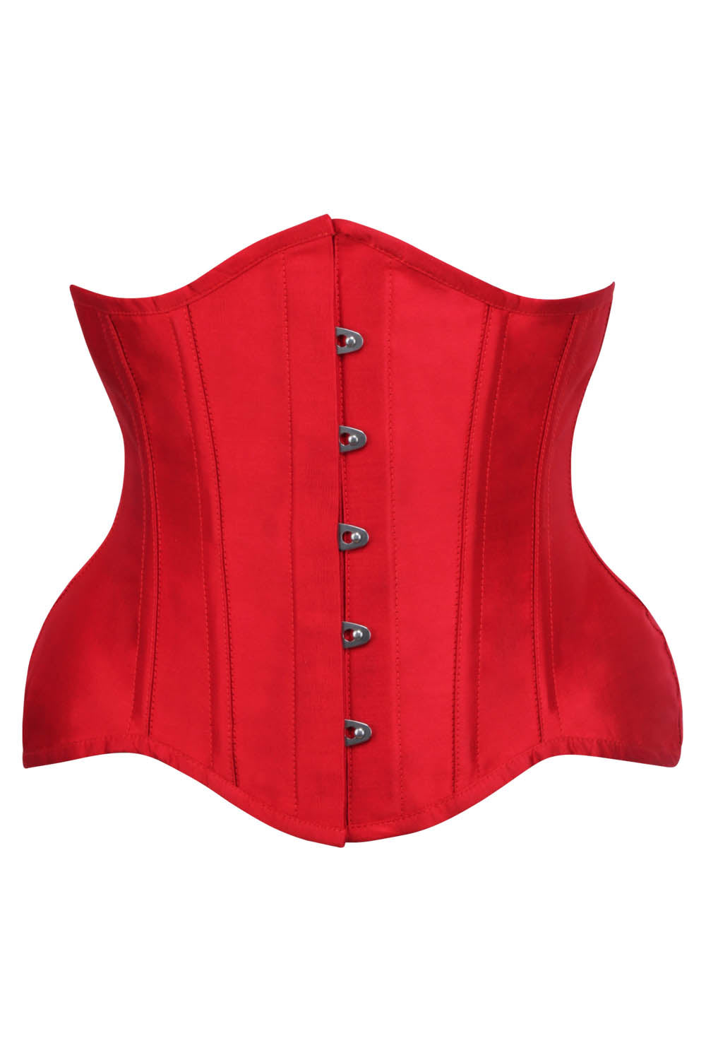 IVY Curvy Underbust Waist-Training Corset in Red Taffeta - front view