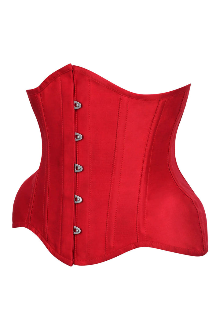 IVY Curvy Underbust Waist-Training Corset in Red Taffeta - side view