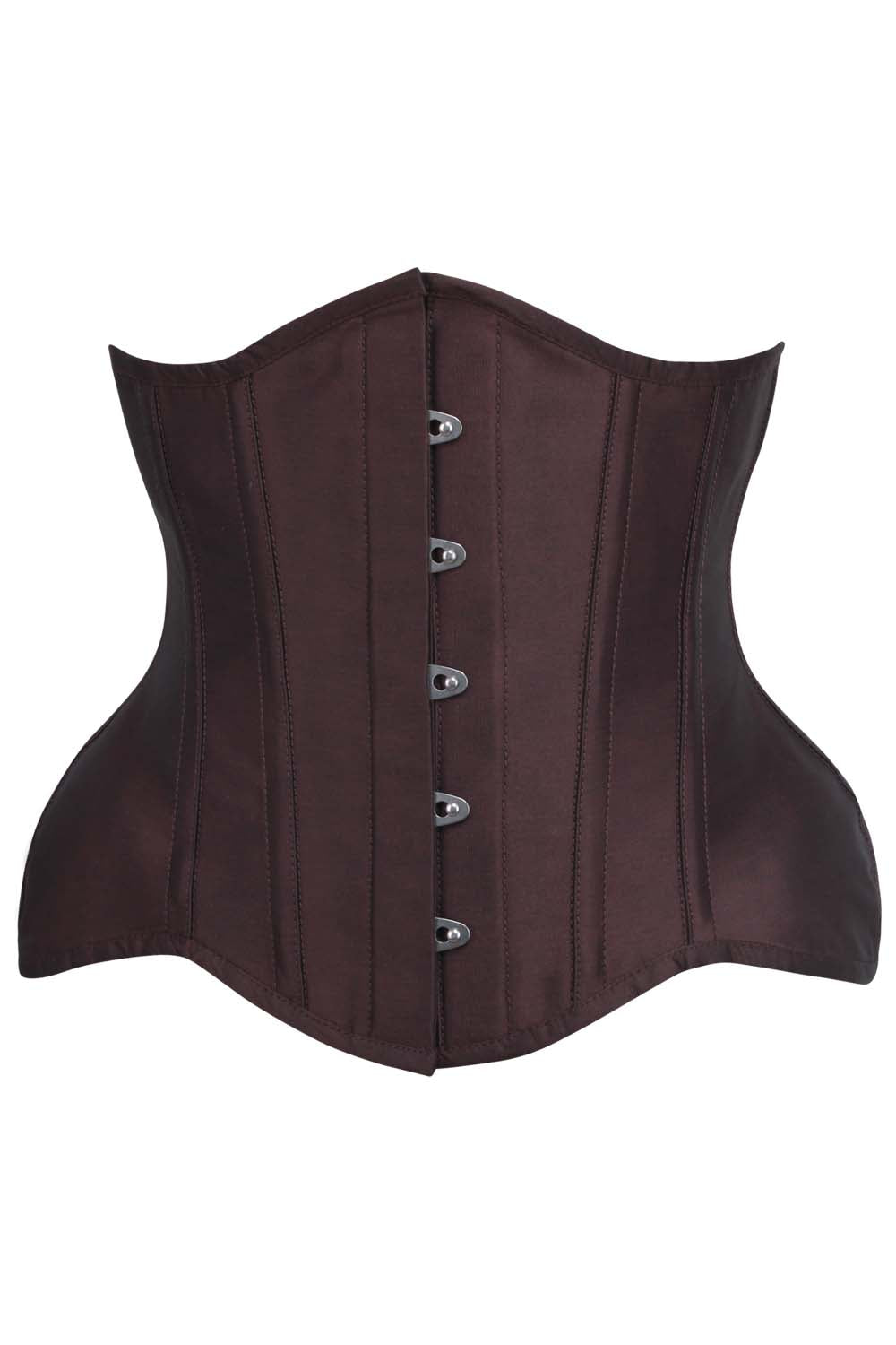 IVY Curvy Underbust Waist-Training Corset in Brown Taffeta - front view