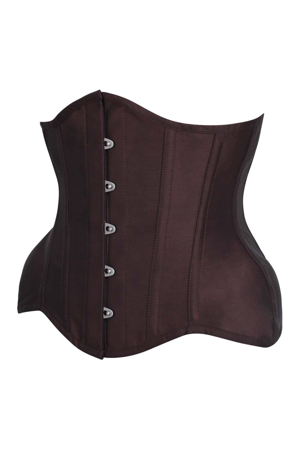 IVY Curvy Underbust Waist-Training Corset in Brown Taffeta - side view