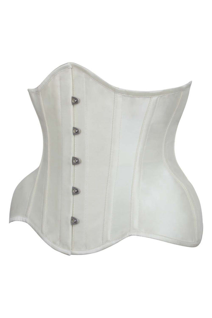 IVY Curvy Underbust Waist-Training Corset in Ivory Taffeta - side view