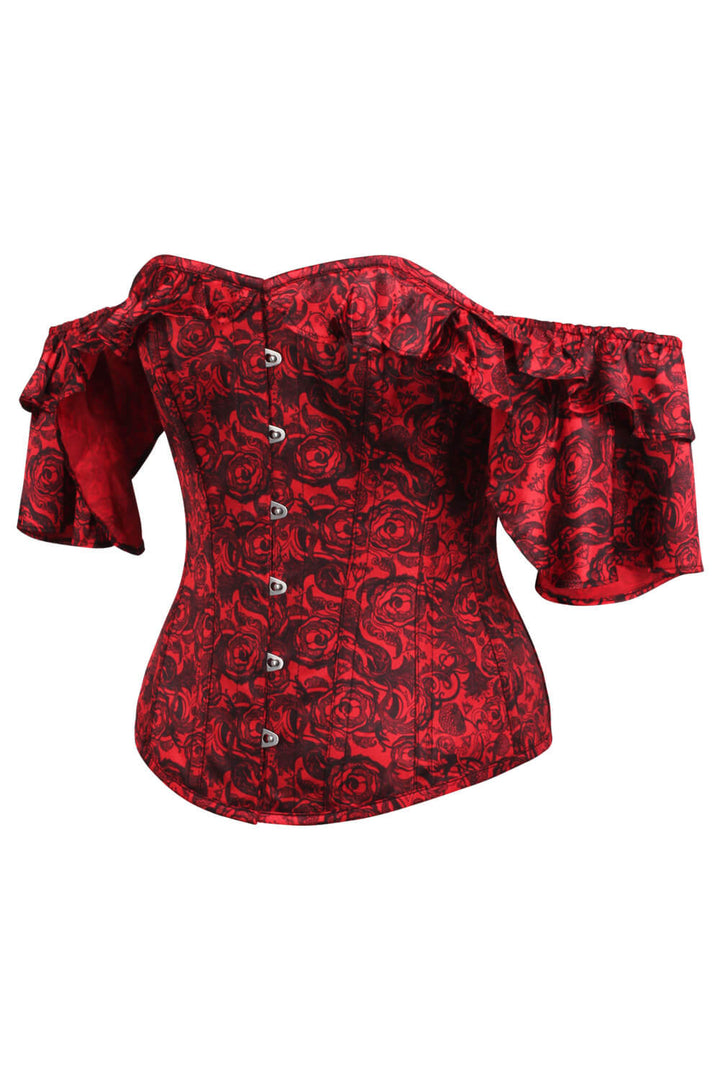 Hawk Overbust Red Satin Corset