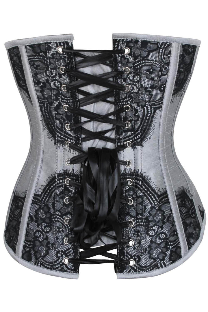 Bruce Overbust Silver Corset