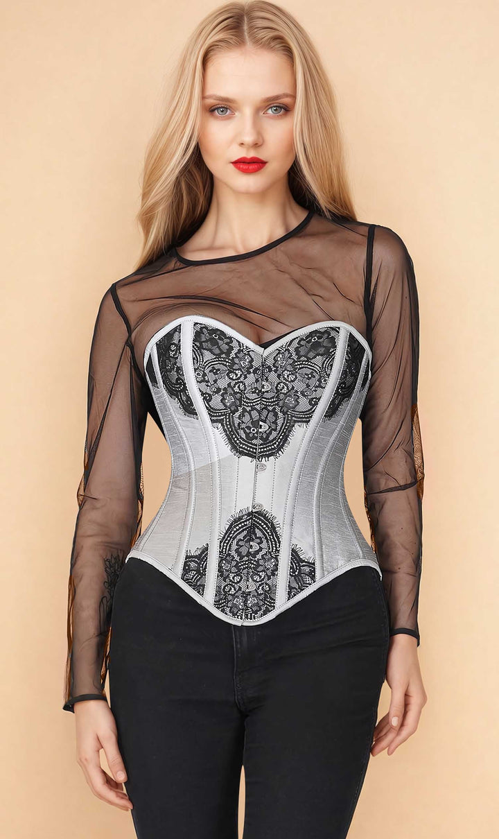 Bruce Overbust Silver Corset