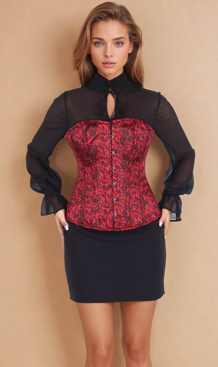Harva Red Overbust Corset
