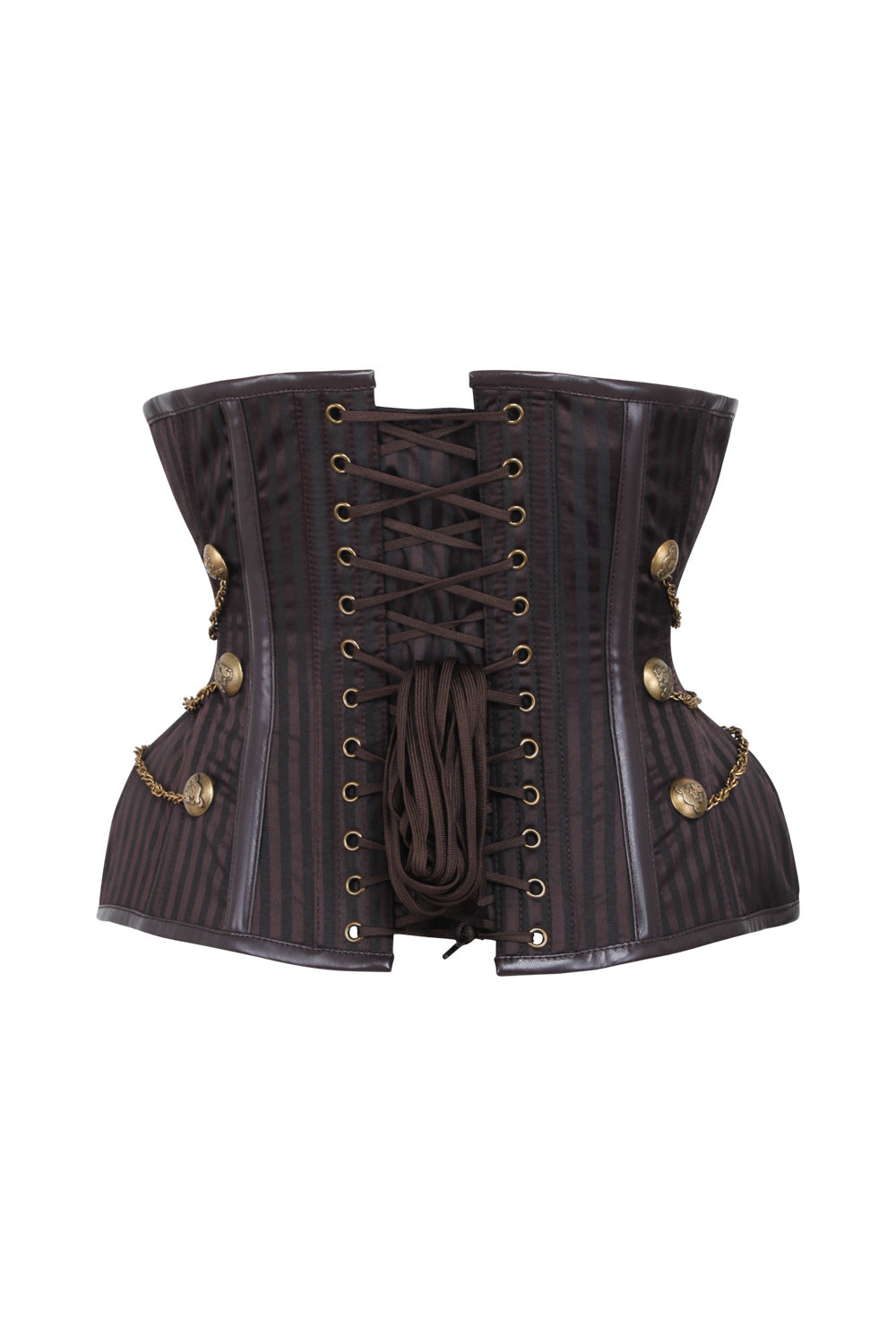 IVY Curvy Underbust Waist-Training Corset in Brown Brocade - back view