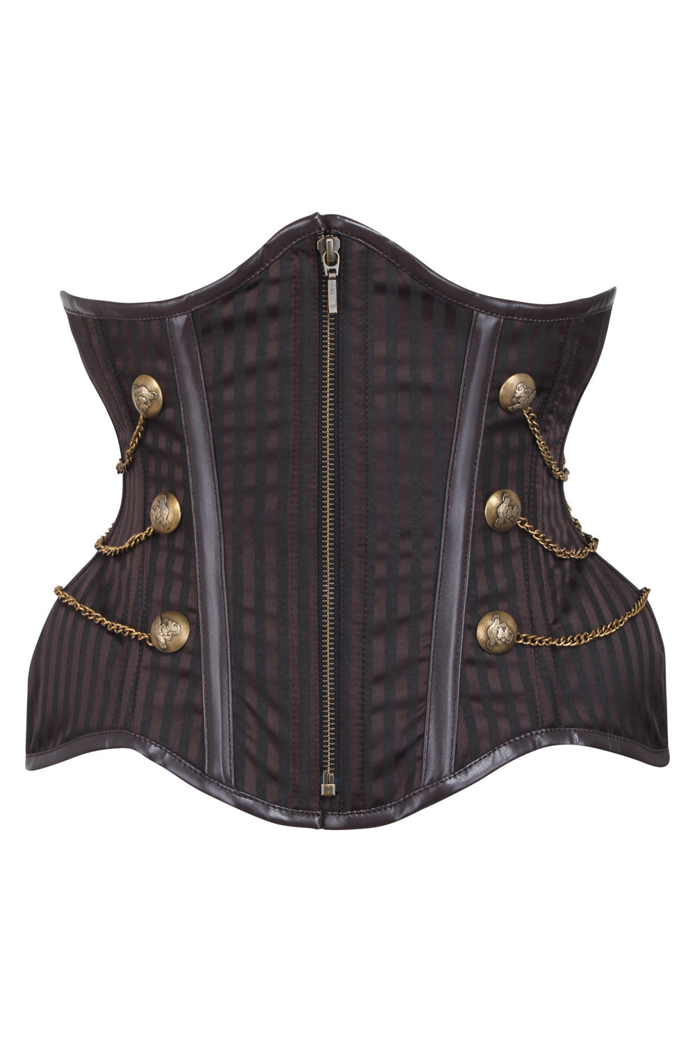 IVY Curvy Underbust Waist-Training Corset in Brown Brocade - front view