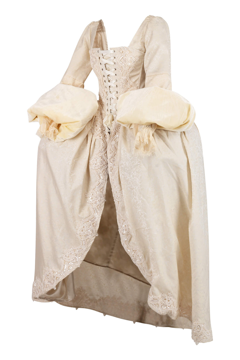 Venessa Rococo Ivory Brocade Tudor Overbust Corset Dress - view 2 | LUXE NOIR