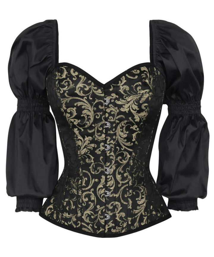 Lerato Steampunk Gold Corset with Attached Sleeve