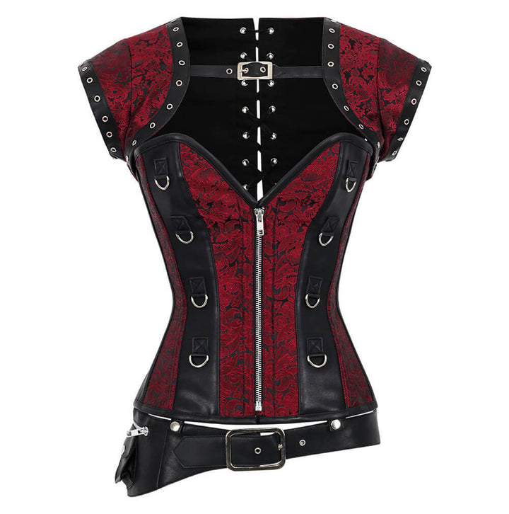 Vairocana Steampunk Corset with Shrug and Detachable Belt