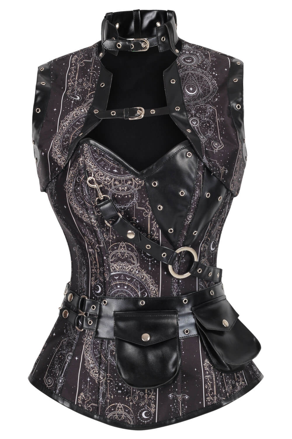 Tasharra Overbust Celestial Inspired Print Corset