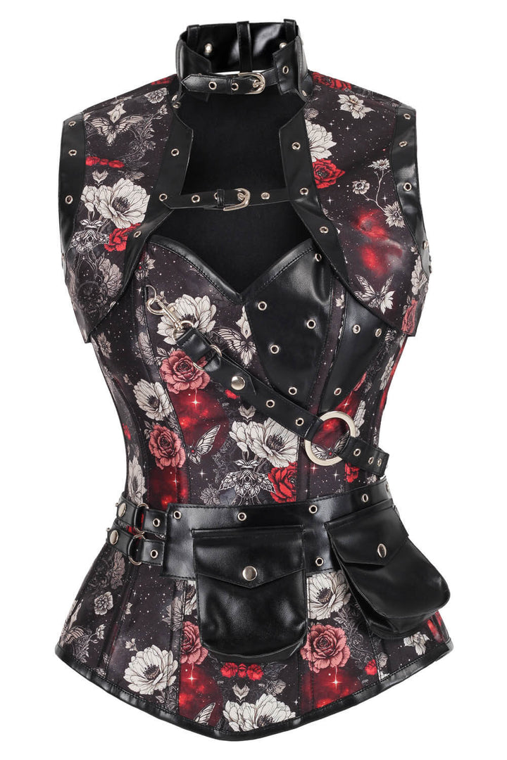 Kinsee Butterfly And Floral Ovebust Corset