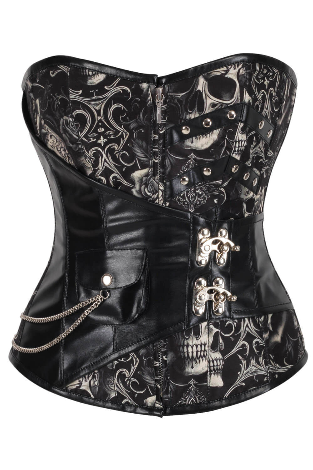 Shakeena Skull with Ornate Baroque Scrolls Corset
