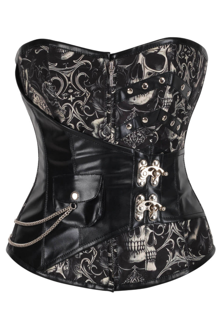 Shakeena Skull with Ornate Baroque Scrolls Corset