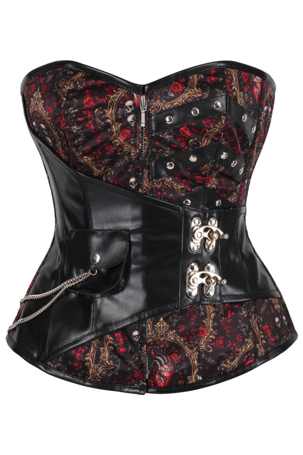 Nishelle Rose With Skull Baroque Scrollwork Corset