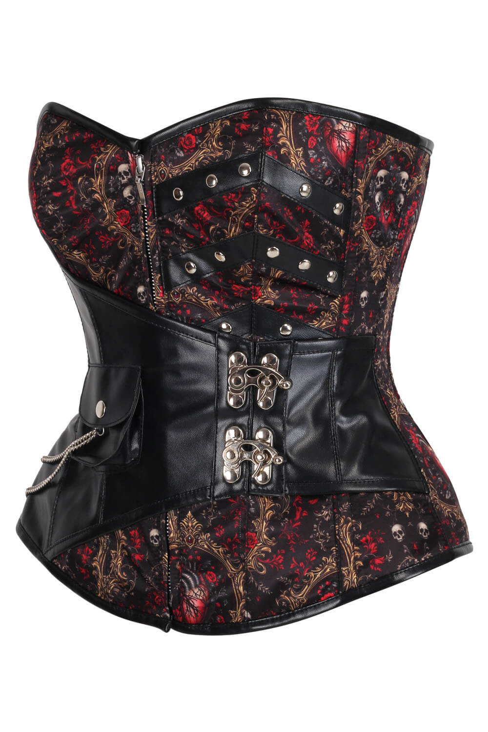 Nishelle Rose With Skull Baroque Scrollwork Corset