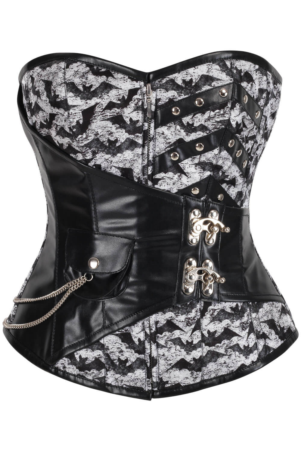 Lynzy Abstract Bat Print Overbust Corset