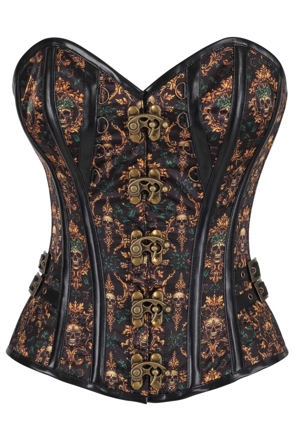 Jamiesha Ornate Baroque Scrolls with Skull Corset
