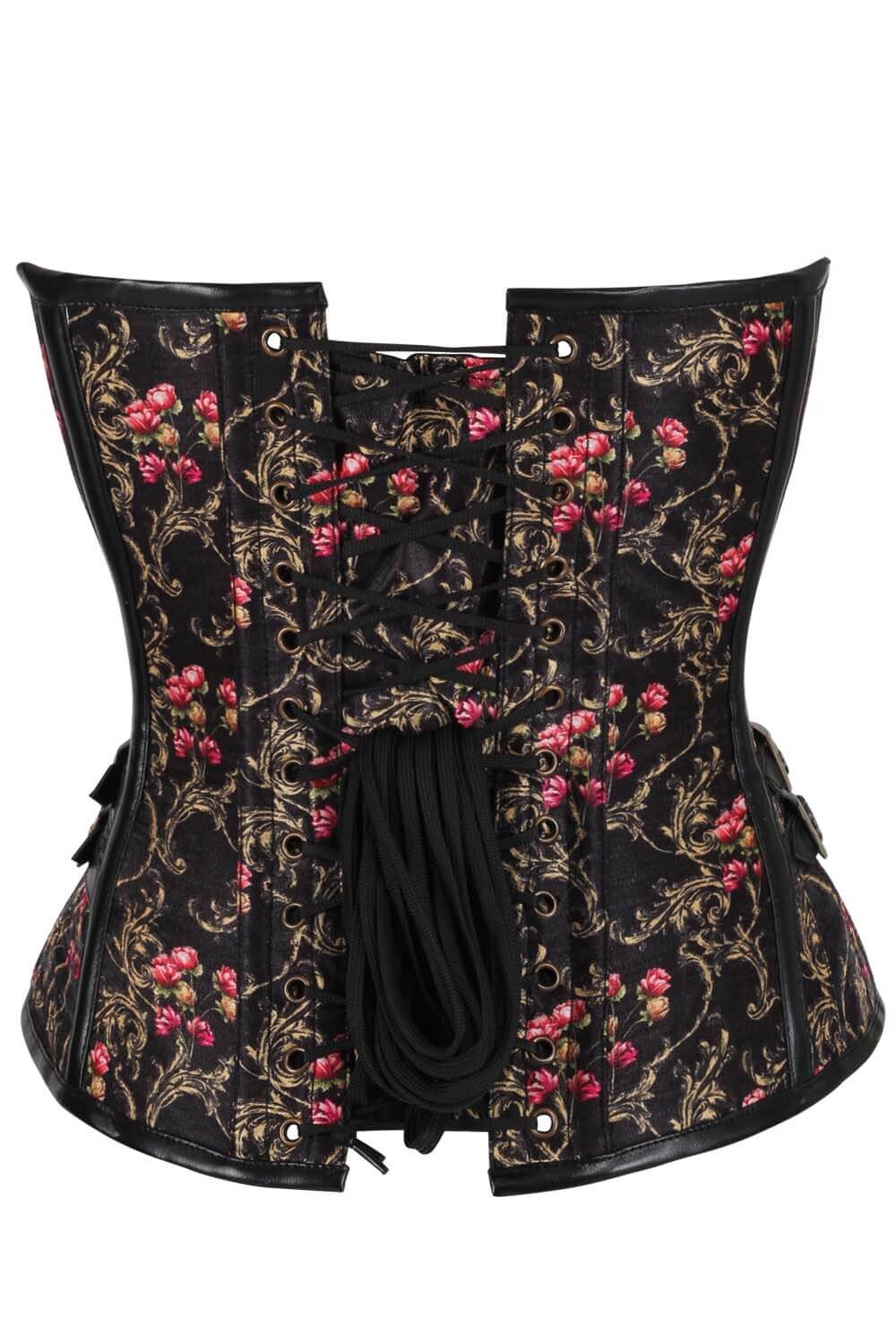 Sabryn Golden Scrollwork with Floral Overbust Corset
