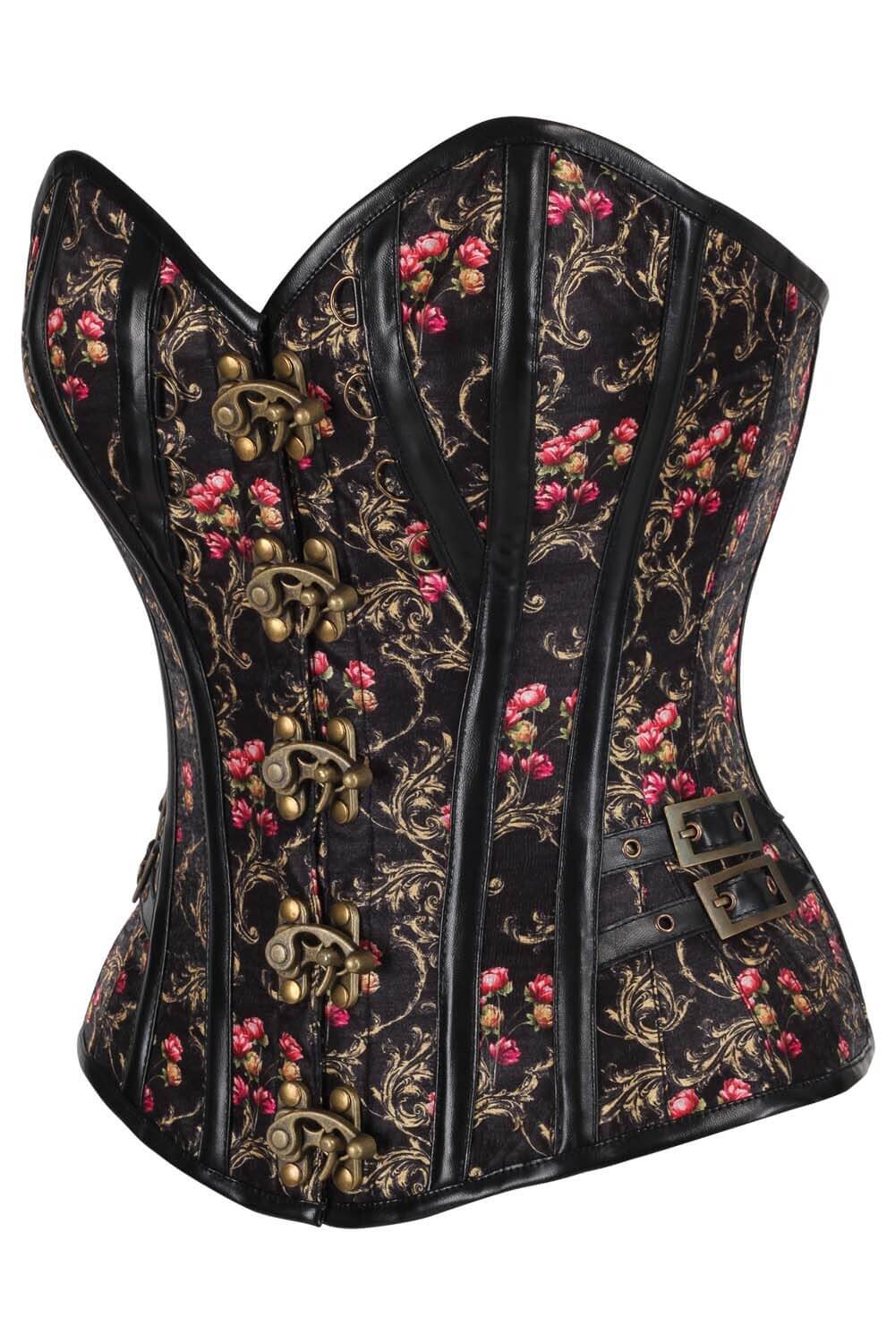 Sabryn Golden Scrollwork with Floral Overbust Corset