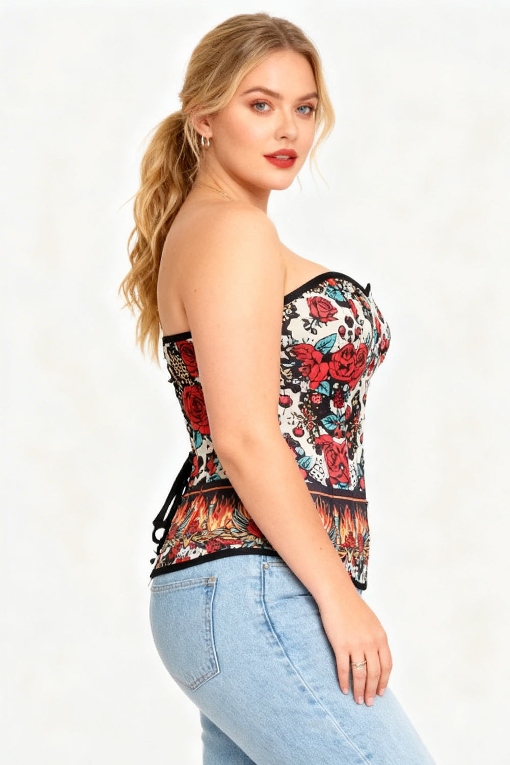Ellary Retro Rose Overbust Corset