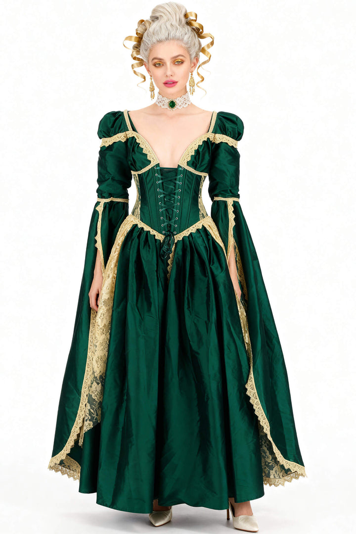 Loriann Rococo Green Elven Corset Dress - view 4 | LUXE NOIR