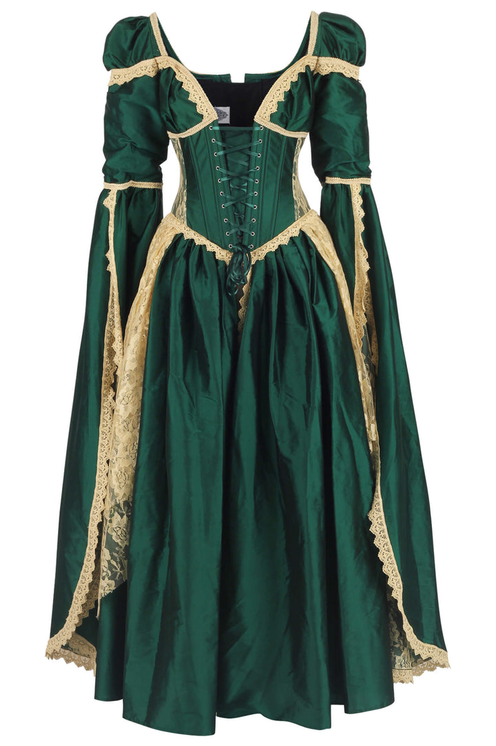 Loriann Rococo Green Elven Corset Dress | LUXE NOIR