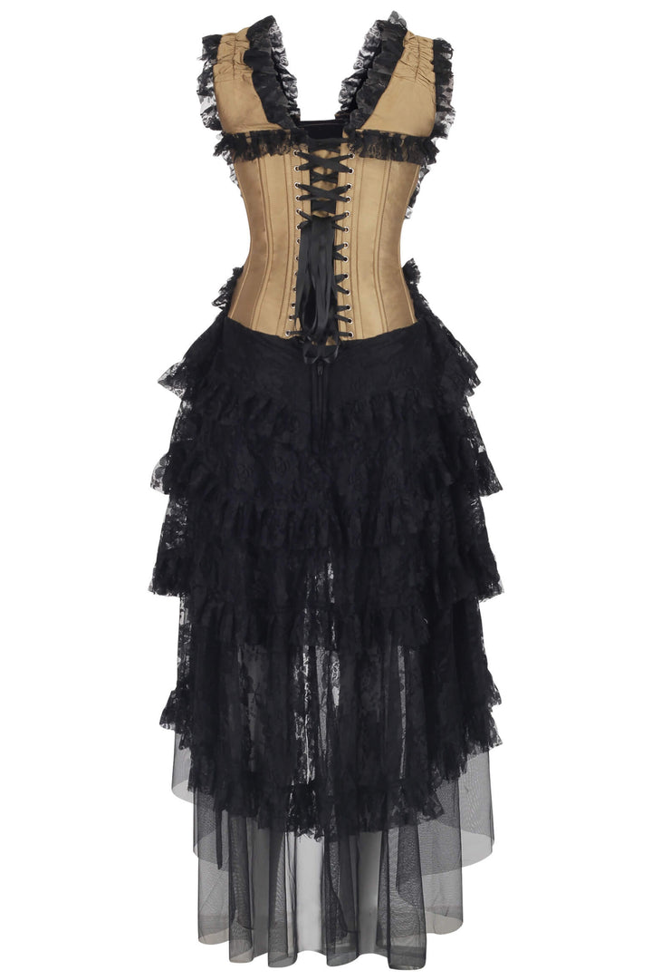 Talina Rococo Gold Taffeta Anastasia Corset Dress - view 3 | LUXE NOIR