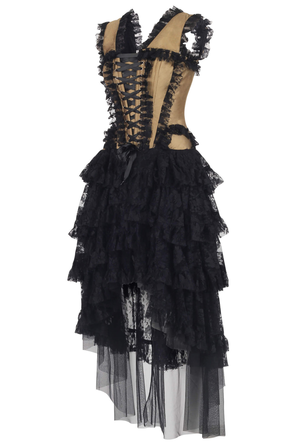Talina Rococo Gold Taffeta Anastasia Corset Dress - view 2 | LUXE NOIR