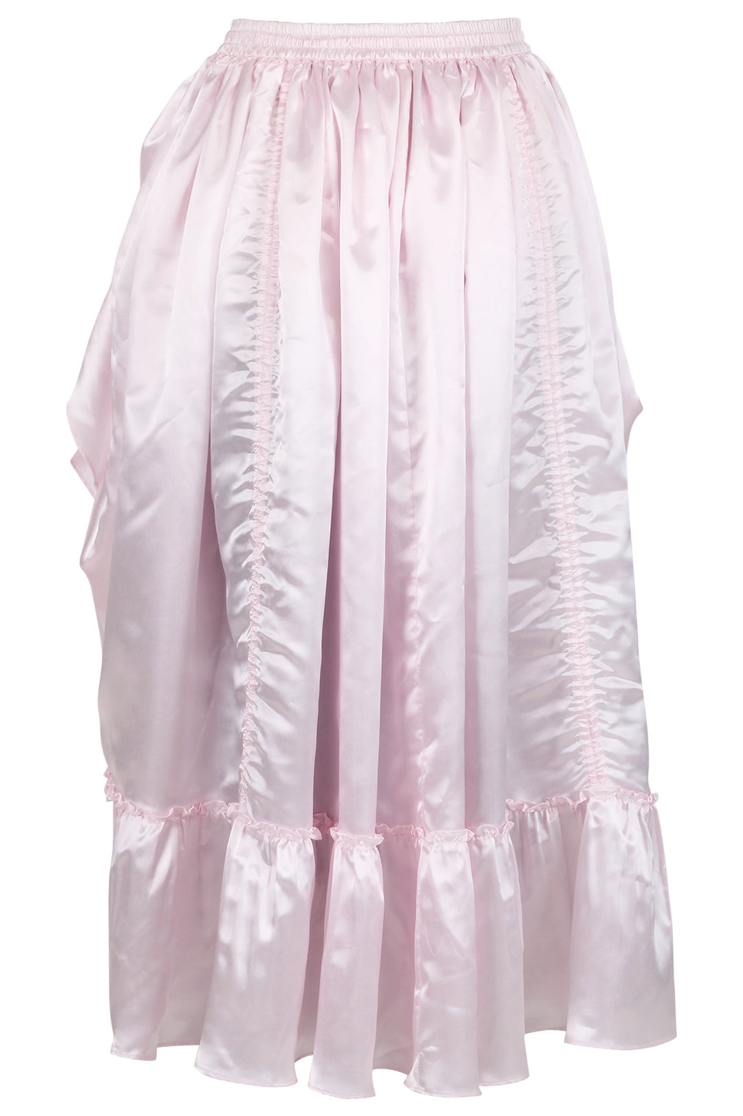 Kenisha Rococo Pink Satin Bustle Skirt - view 3 | LUXE NOIR