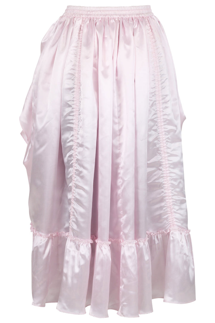 Kenisha Rococo Pink Satin Bustle Skirt - view 3 | LUXE NOIR