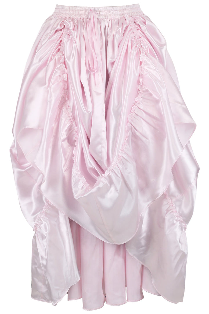 Kenisha Rococo Pink Satin Bustle Skirt | LUXE NOIR