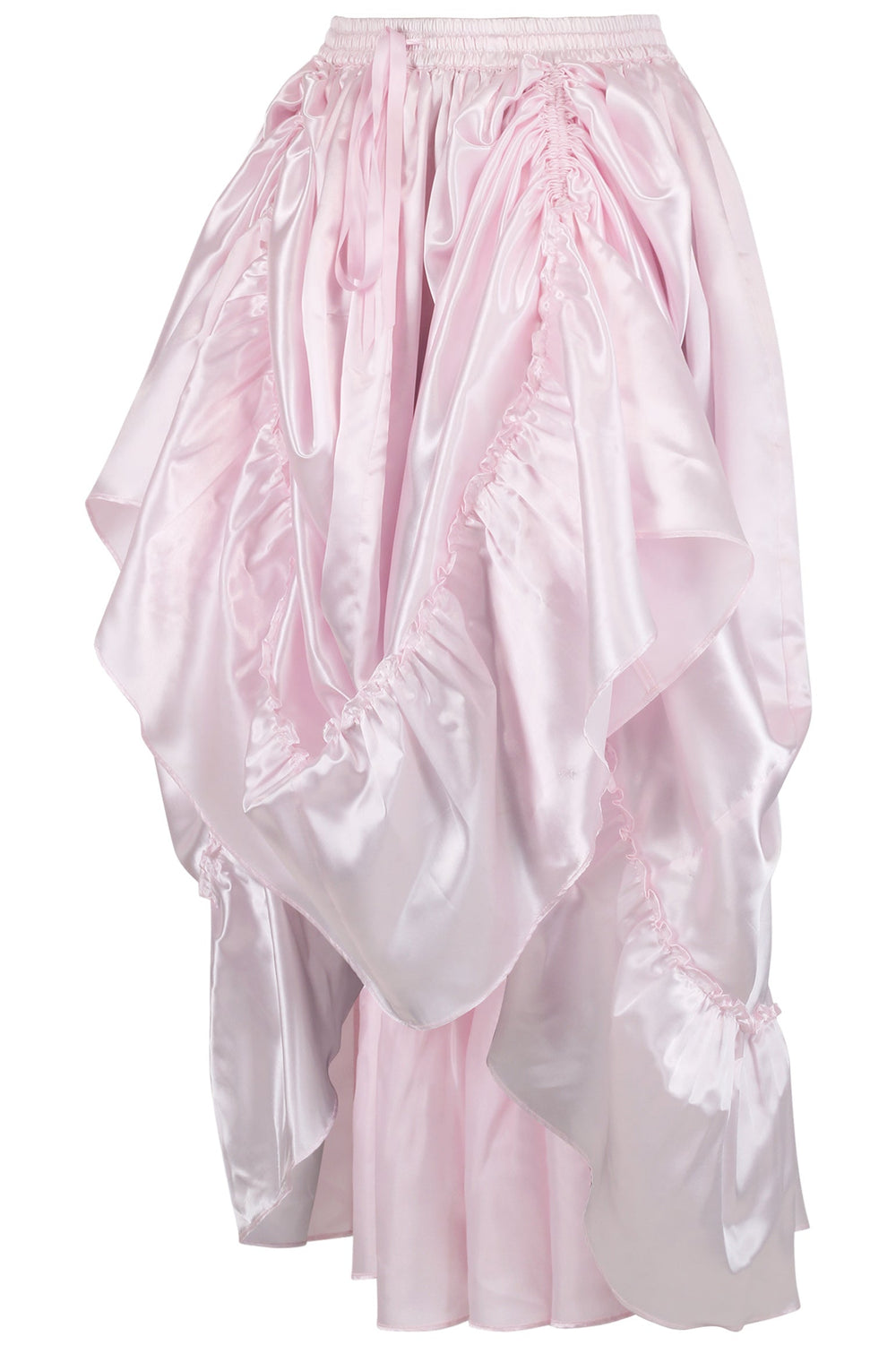 Kenisha Rococo Pink Satin Bustle Skirt - view 2 | LUXE NOIR