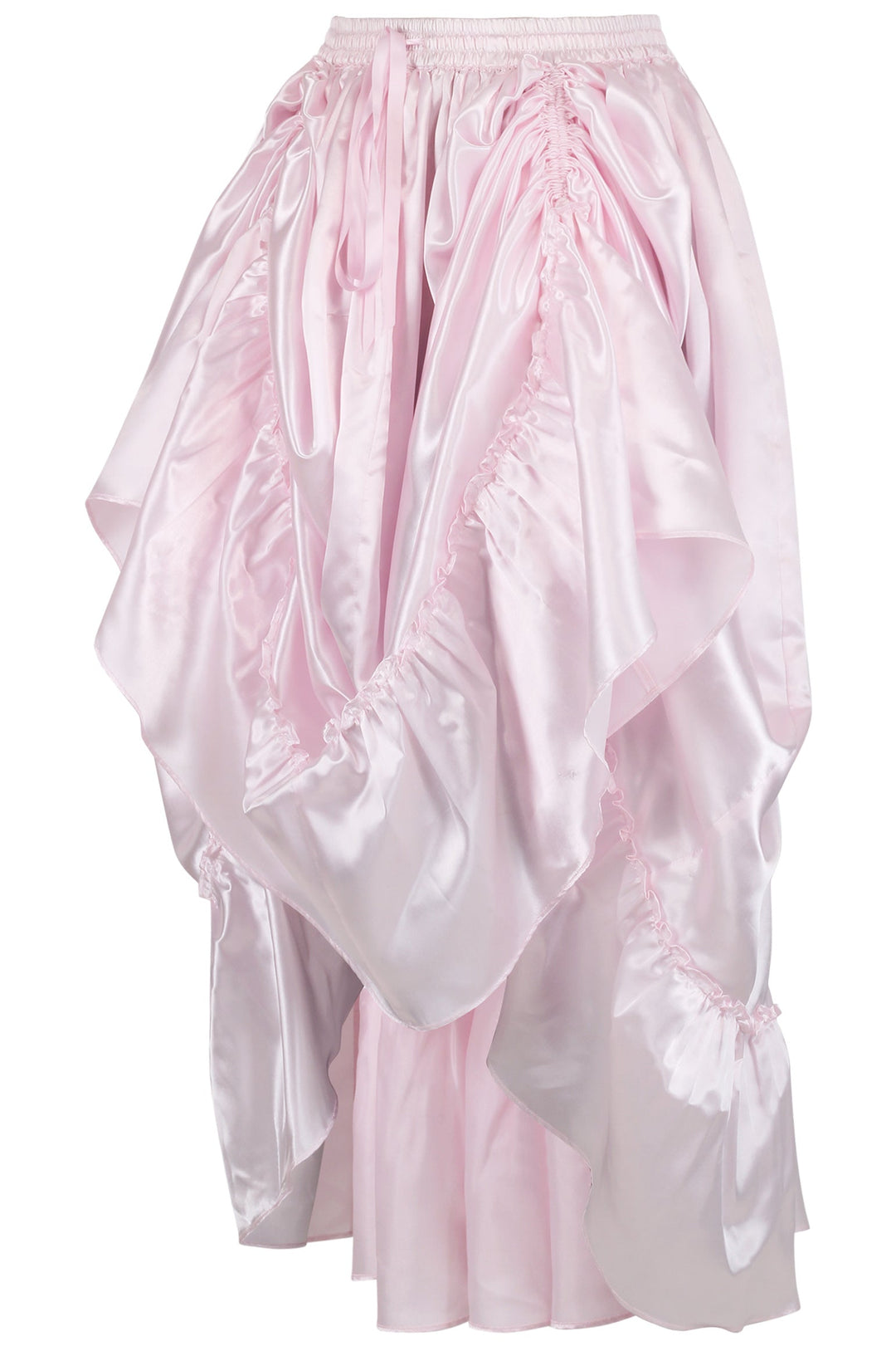 Kenisha Rococo Pink Satin Bustle Skirt - view 2 | LUXE NOIR