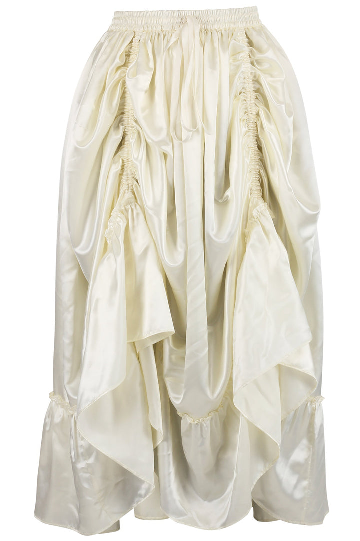 Krislynn Rococo Ivory Satin Bustle Skirt | LUXE NOIR