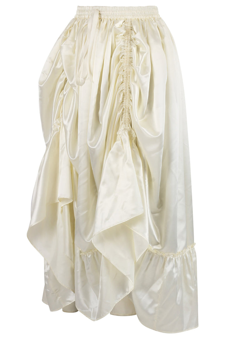 Krislynn Rococo Ivory Satin Bustle Skirt - view 2 | LUXE NOIR