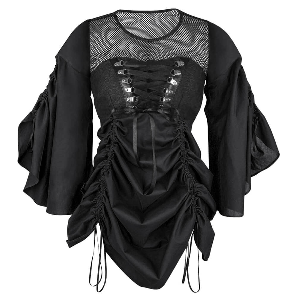Lamia Steampunk Inspired Black Top Cum Dress