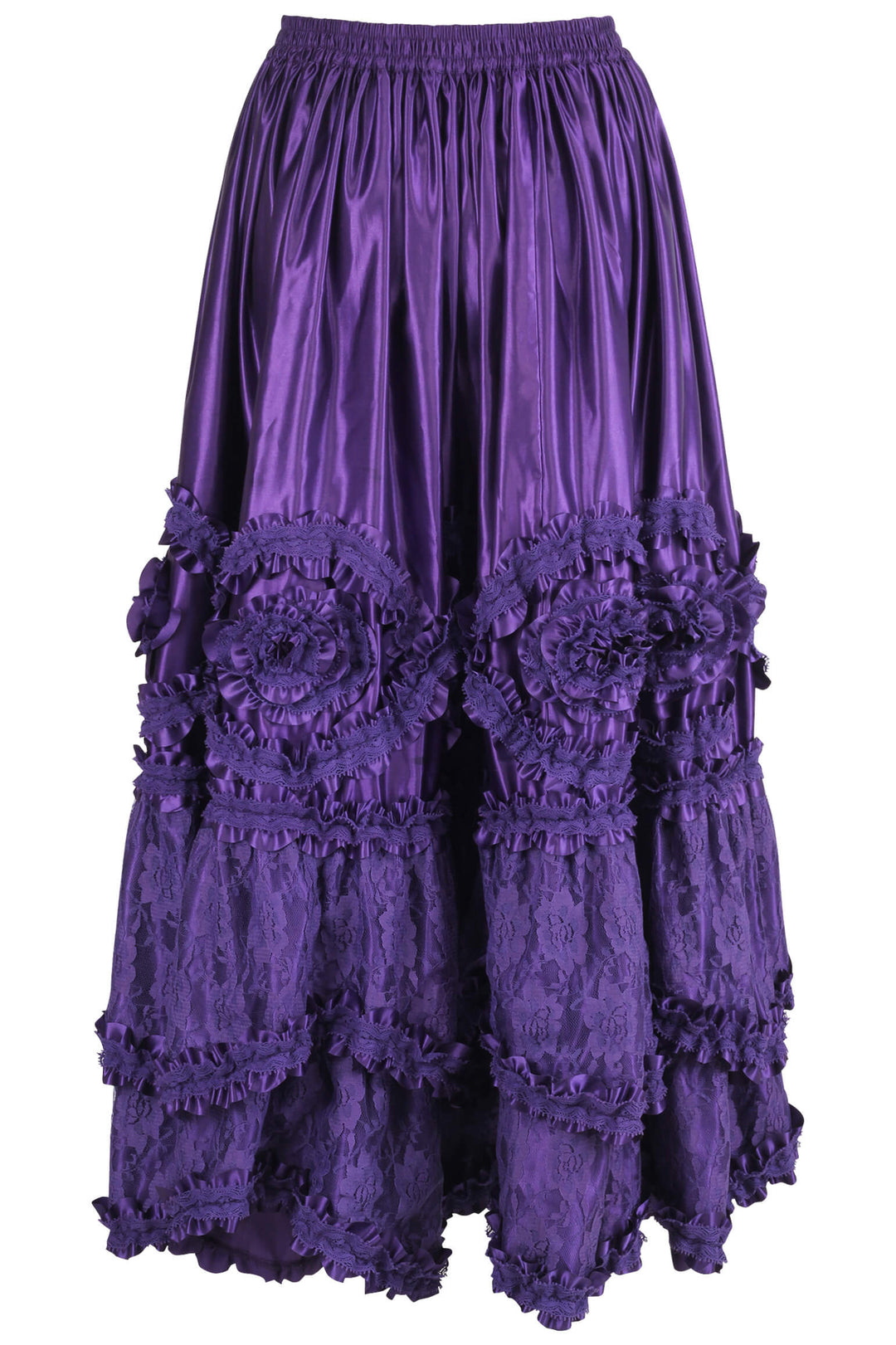 Deonna Rococo Cupcake Purple Satin Long Skirt - view 3 | LUXE NOIR