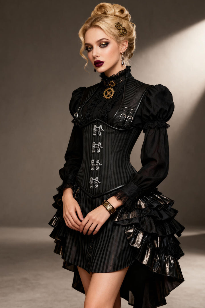 Hilary Steampunk Underbust Corset with Shoulder Straps