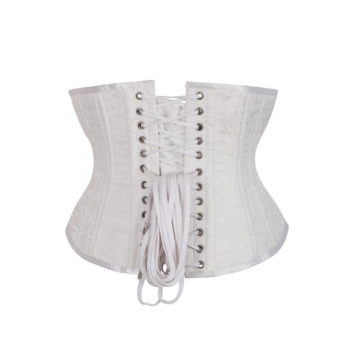 Ororo Waist Trainer White Brocade Corset