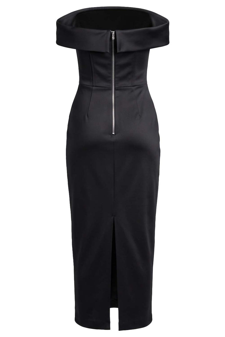 CELESTINE strapless column evening dress on model - back view