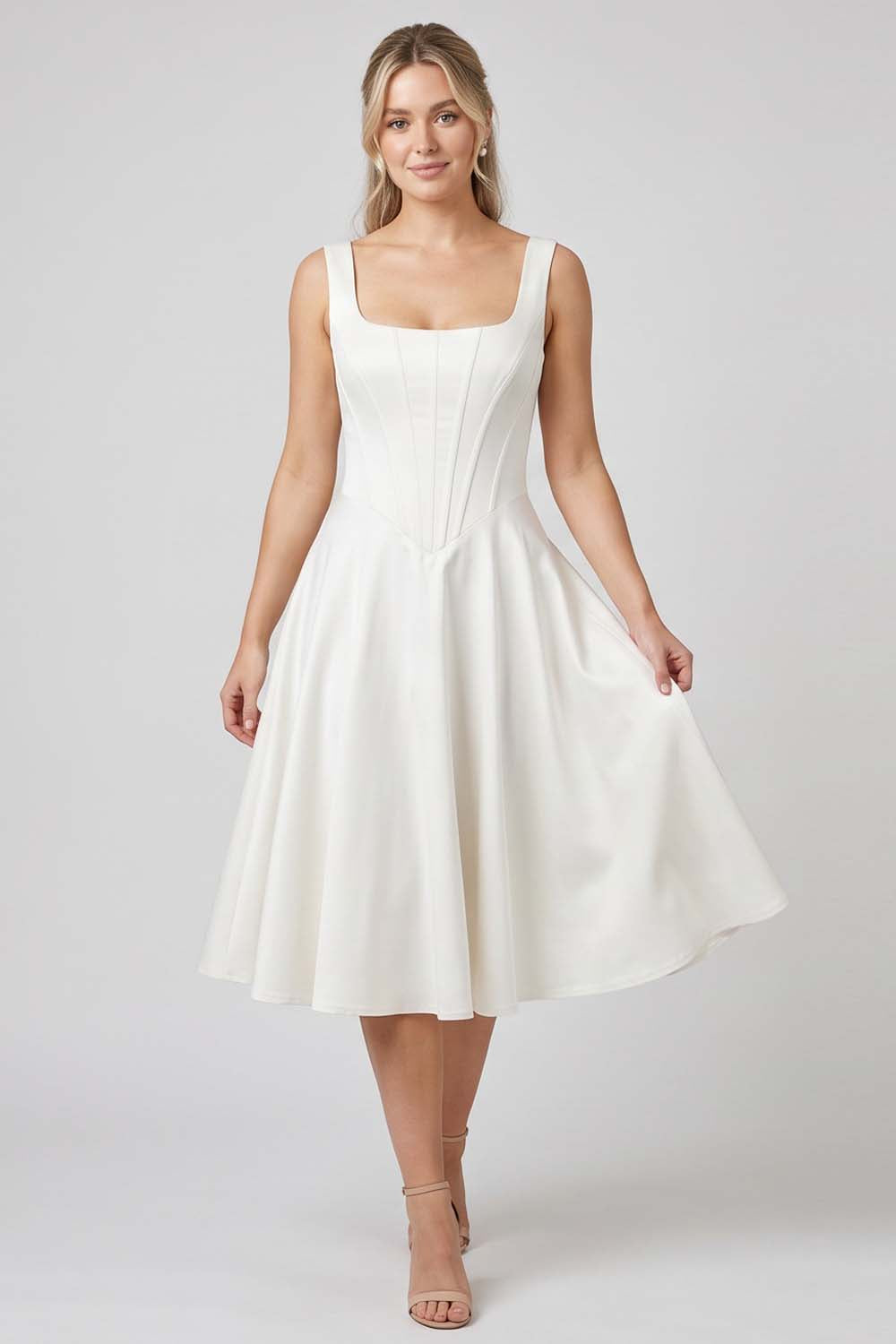 MIRABELLE Corset Sundress in Ivory