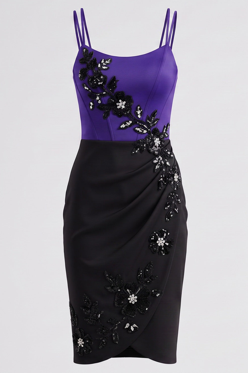 VIVIENNE Corset Evening Dress in Purple and Black