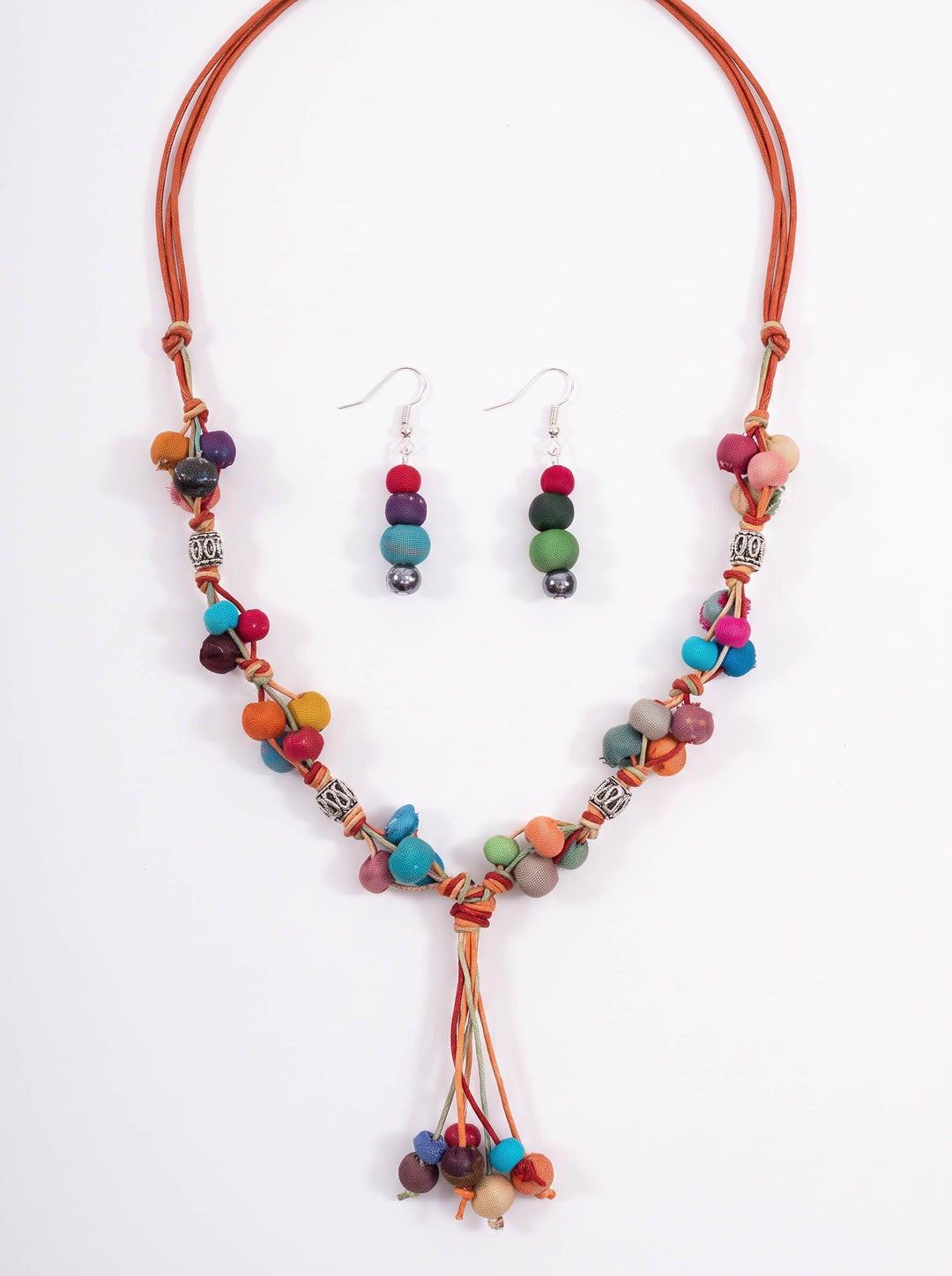 Colour Trail Beaded Lariat Necklace Set