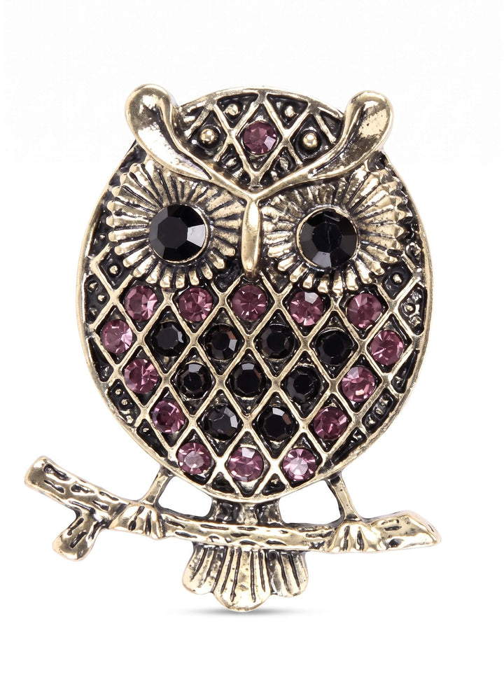 Moonlit Perch Owl Brooch