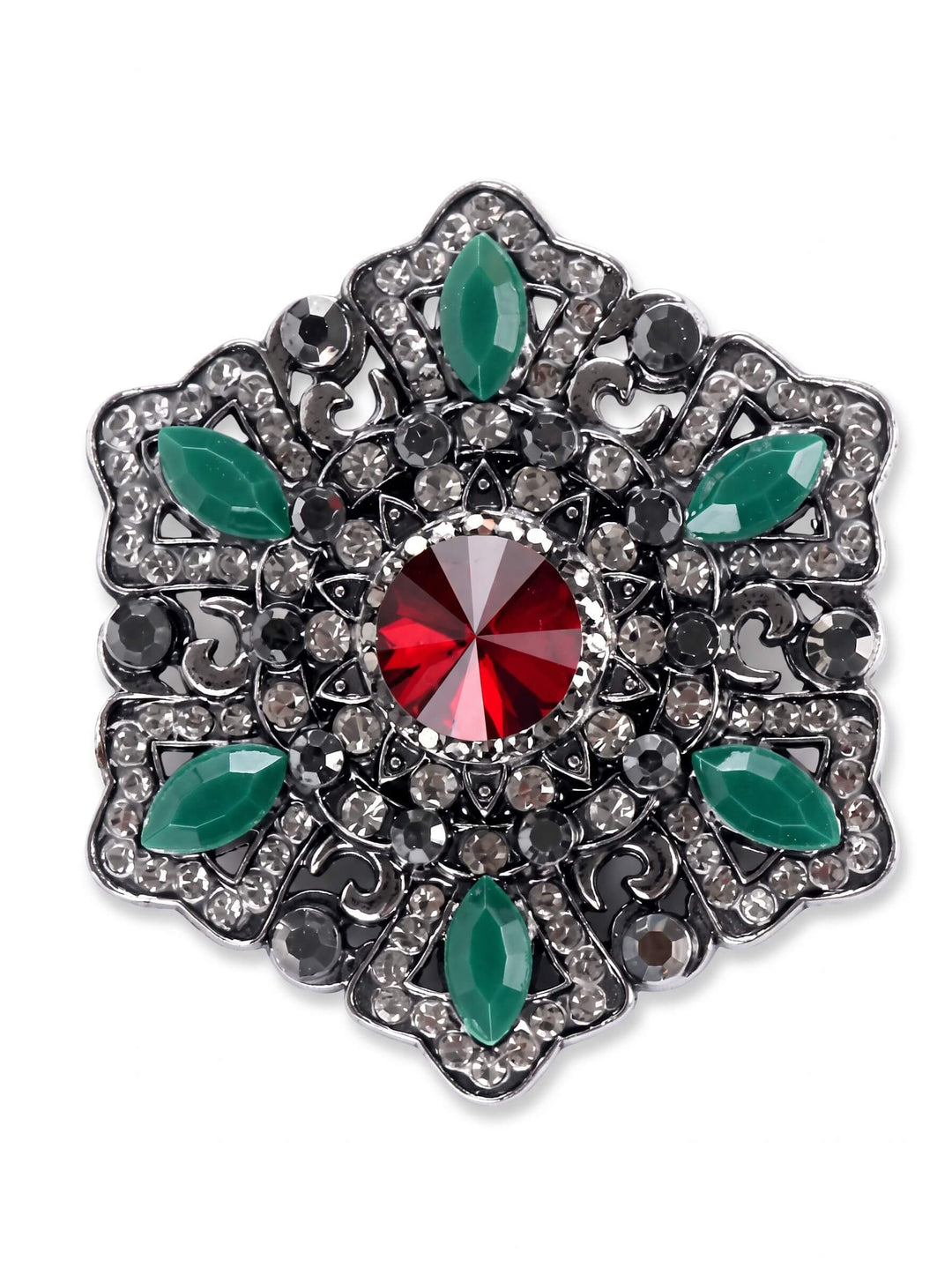 Crimson Court Medallion Brooch