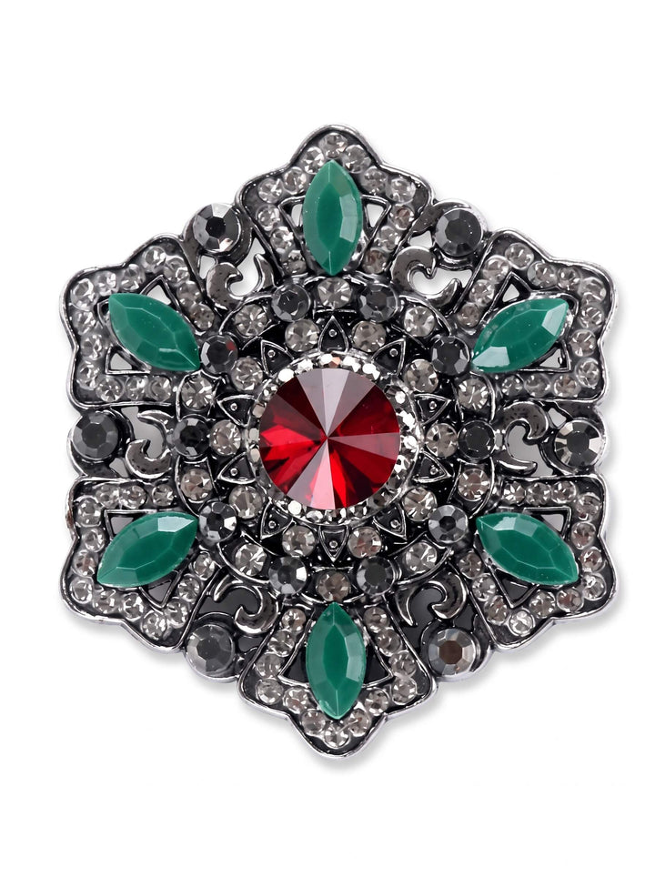 Crimson Court Medallion Brooch