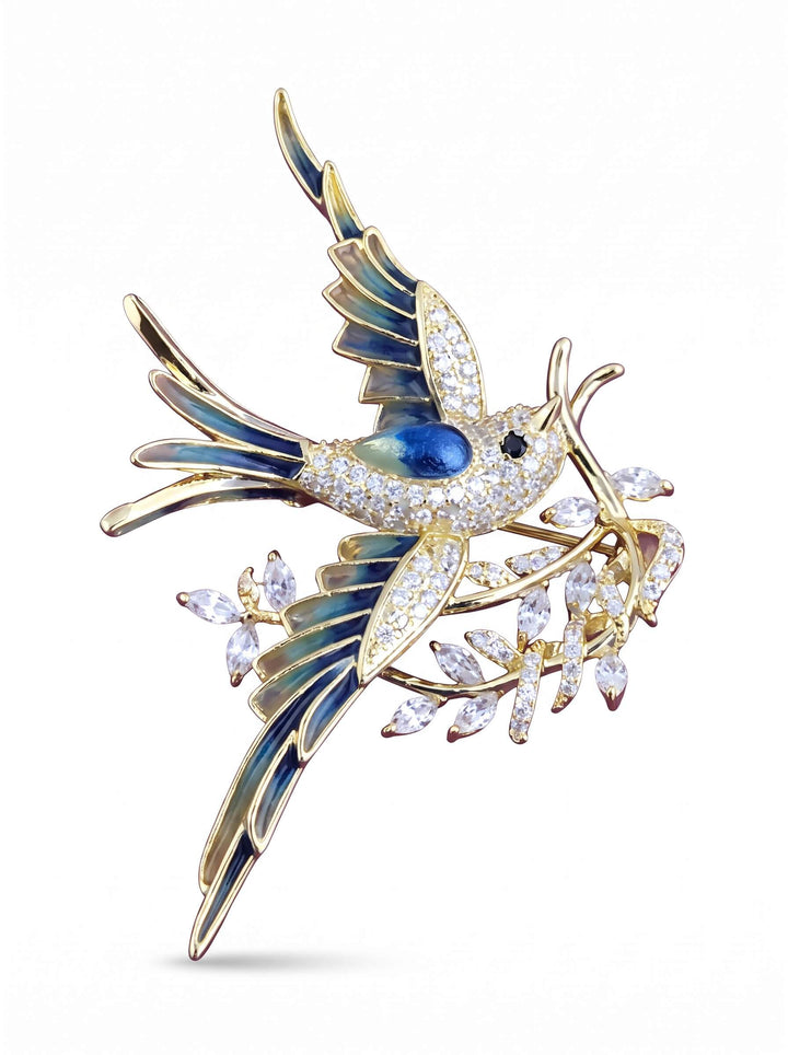 Azure Flight Bird Brooch